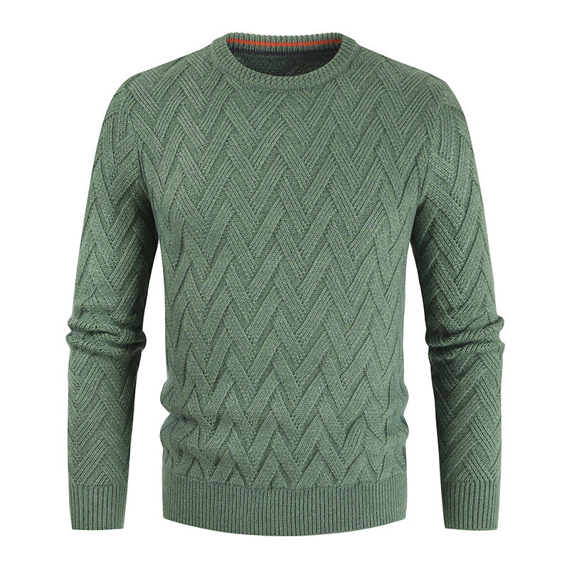 Men's Sweater Solid Color Round Neck Slim Fashion Versatile T-Shirt