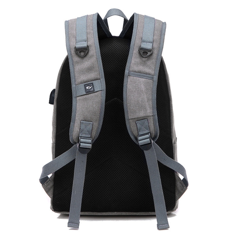 Canvas backpack usb rechargeable backpack