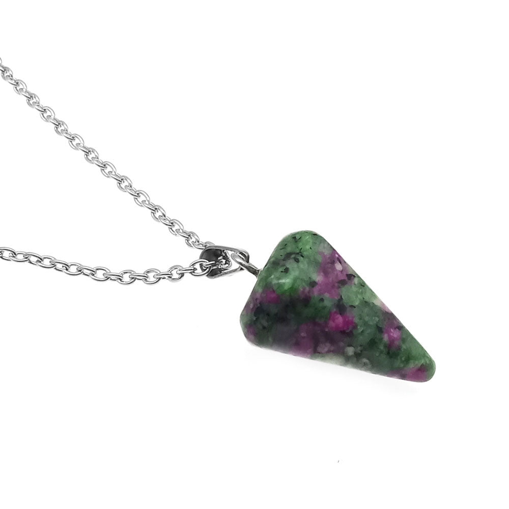 Natural Hexagon Prism Crystal Pendant Necklace