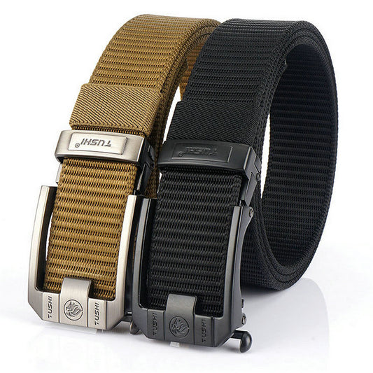 Automatic buckle nylon thick canvas belt