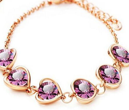 Peach Heart Jewelry Set