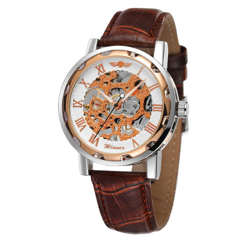 Full hollow men's belt manual mechanical watch