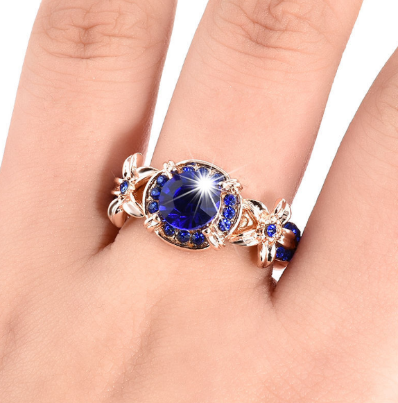 Gemstone Rose Full Diamond Engagement Ring