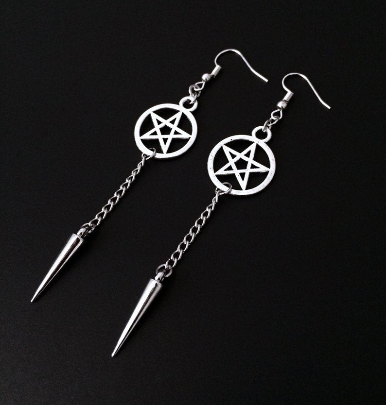 Five-pointed star awl earrings