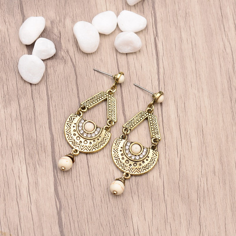 Alloy gemstone earrings