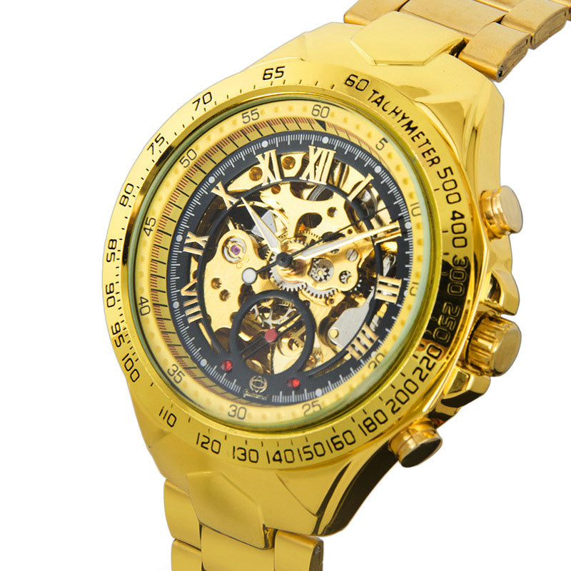 Manufacturers wholesale gutuo man watch automatic hollow-out full gold mechanical watch