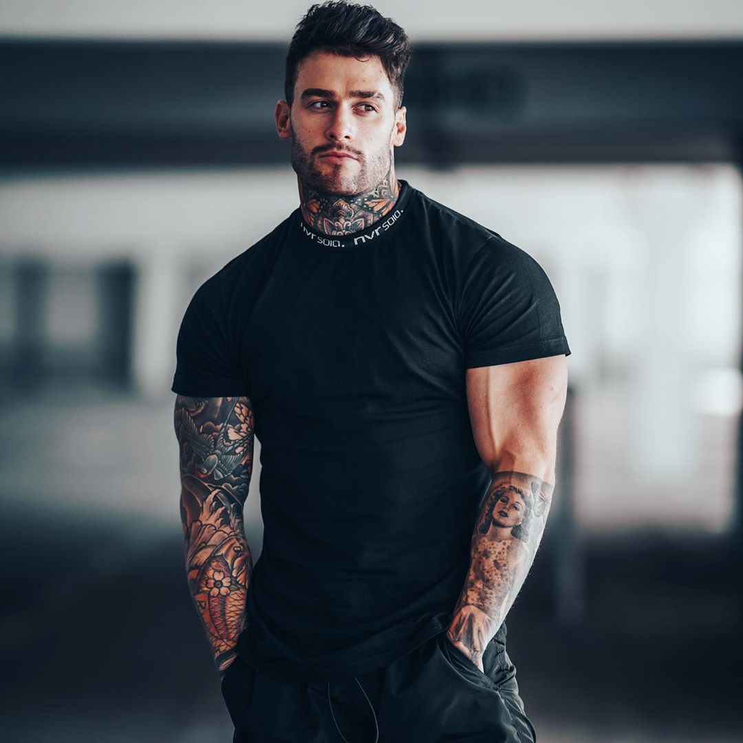 New Fitness Short-Sleeved Men's Pure Cotton Fashion Training T-Shirt