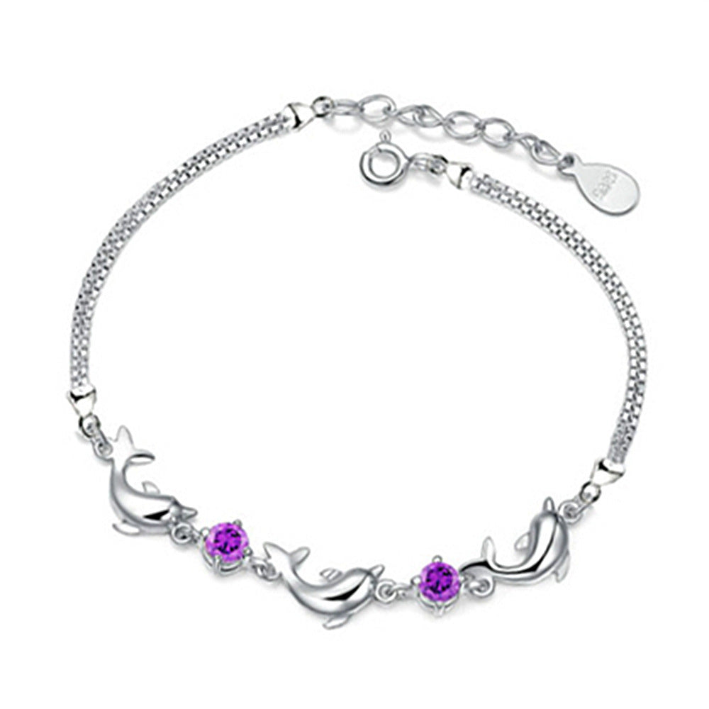 Heart-to-heart girl confession crystal bracelet
