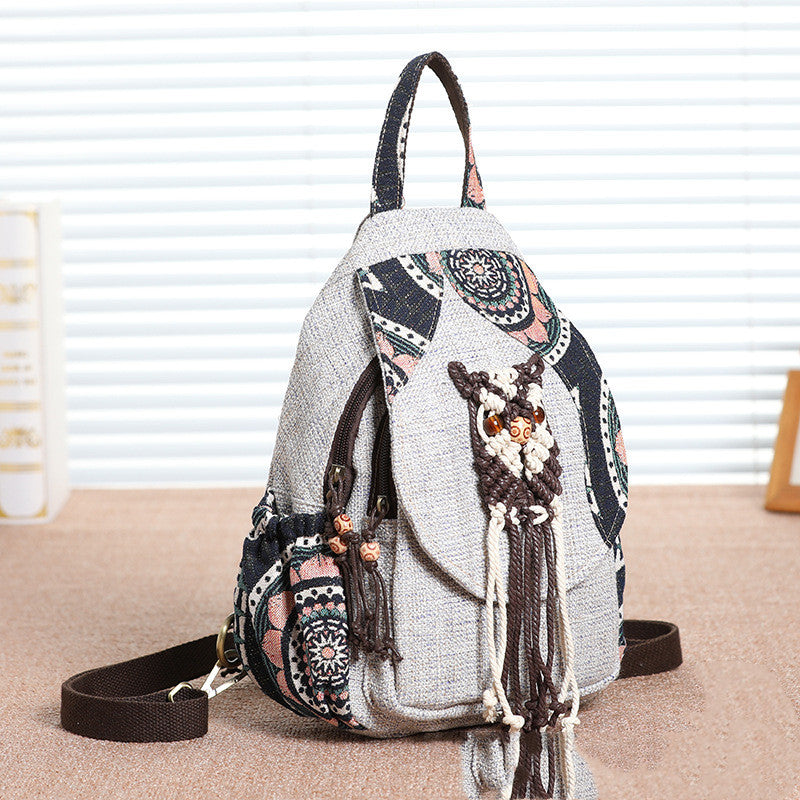 Chinese style woven decorative Backpack