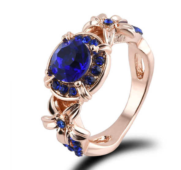 Gemstone Rose Full Diamond Engagement Ring