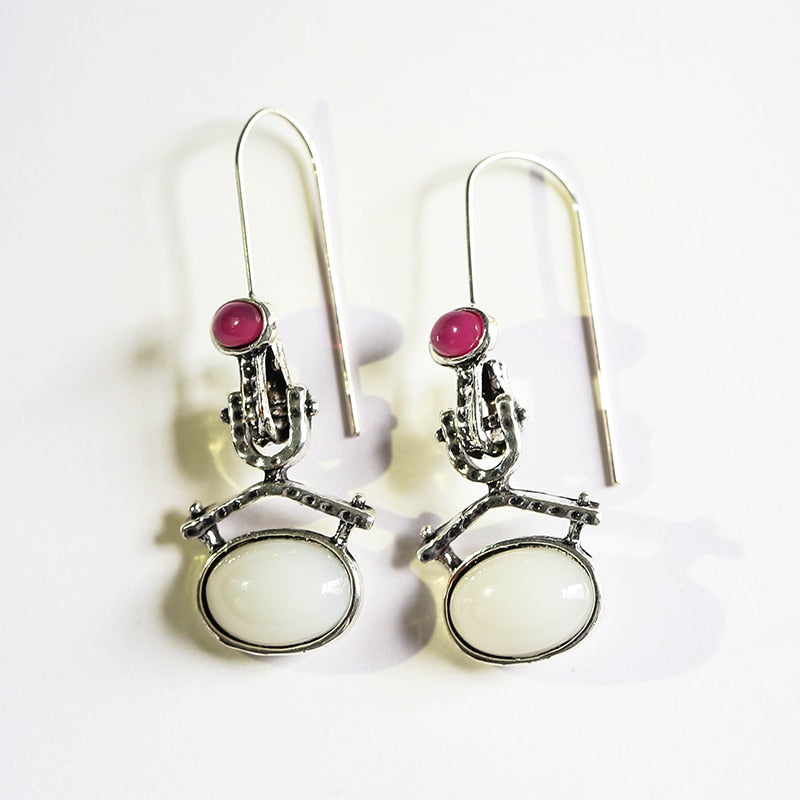 Amethyst Chalcedony Earrings