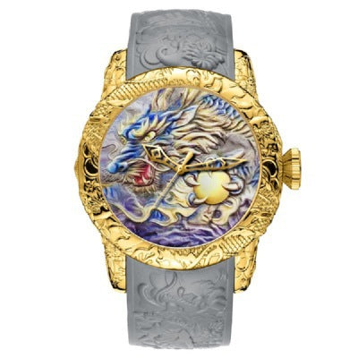 Dragon pattern mechanical watch