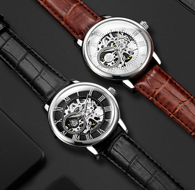 Hollow through the bottom manual mechanical men's watch