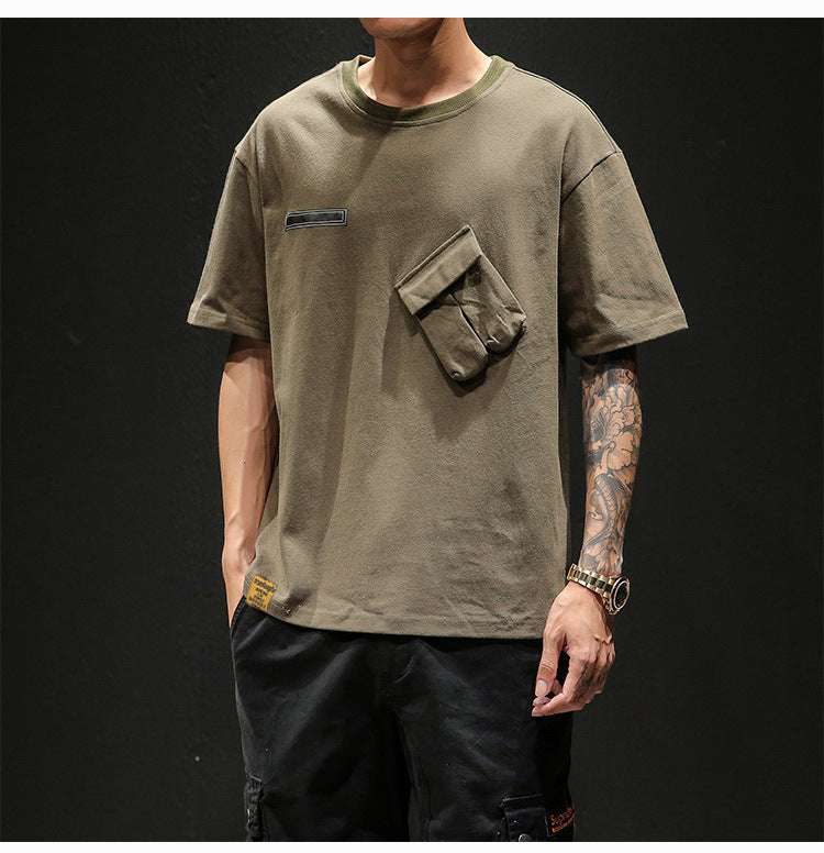 Solid color short sleeve T-shirt