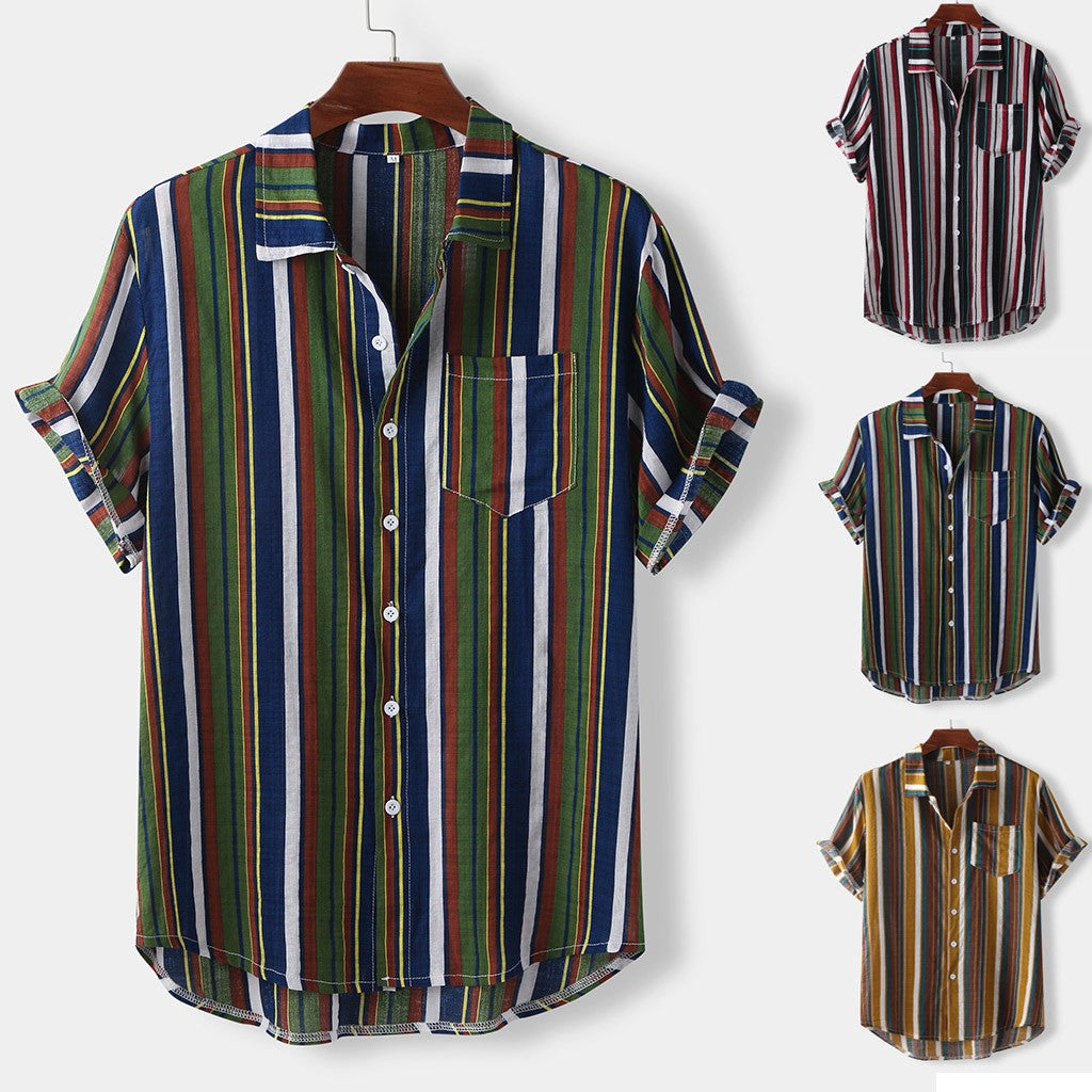 Hawaiian striped casual shirt