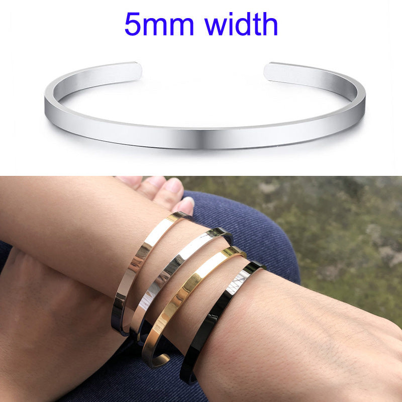 4MM C-shaped ladies bracelet with lettering