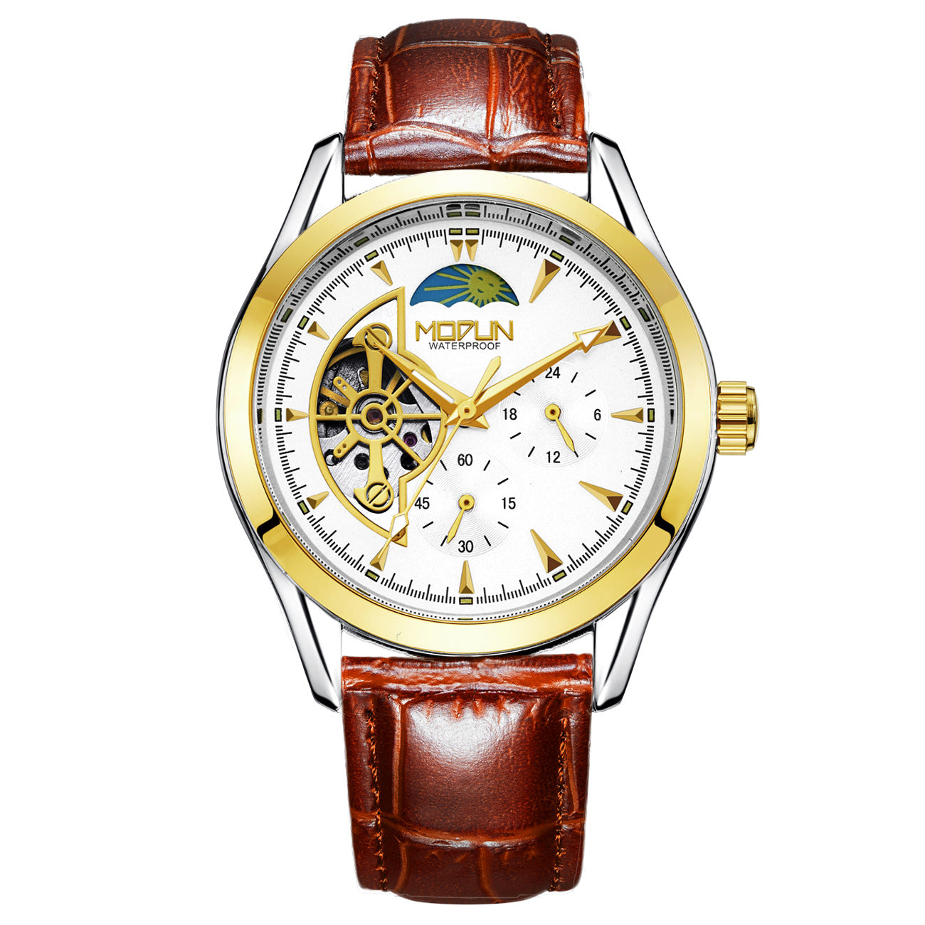 Six-pin three-eye automatic mechanical watch