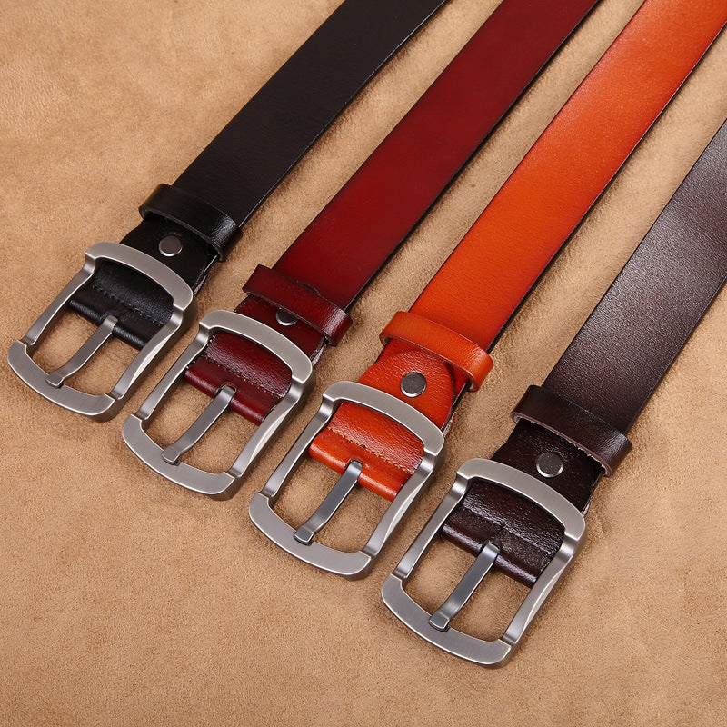 Men's leather retro cowhind belt