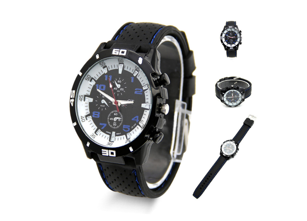 Men's Watch Sports Car Racing Silicone Car Line Watch Men's No Inside Shadow Student Sports Watch