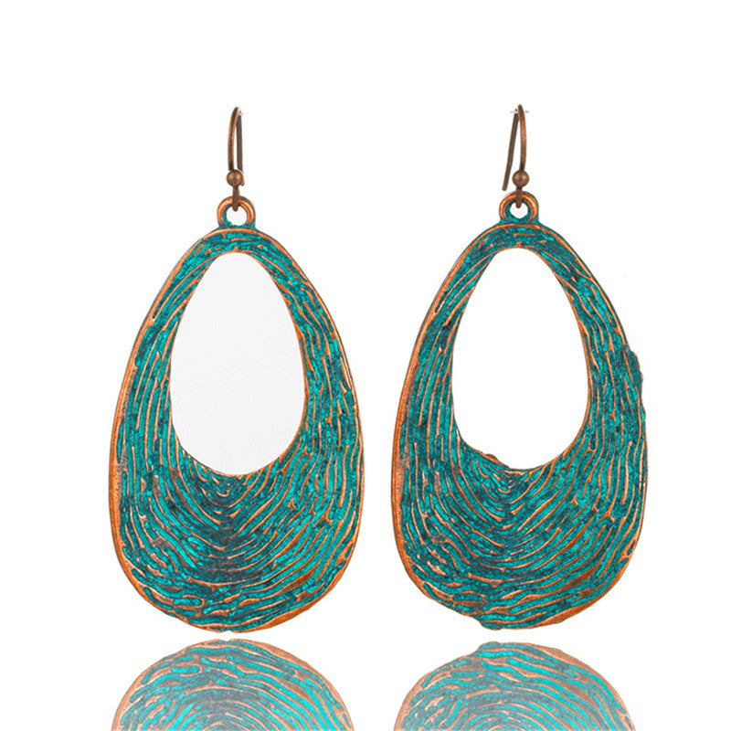 Bohemian round cutout earrings