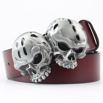 Ghost Head Series Big Strap Casual Taro Decorative Belt Leather