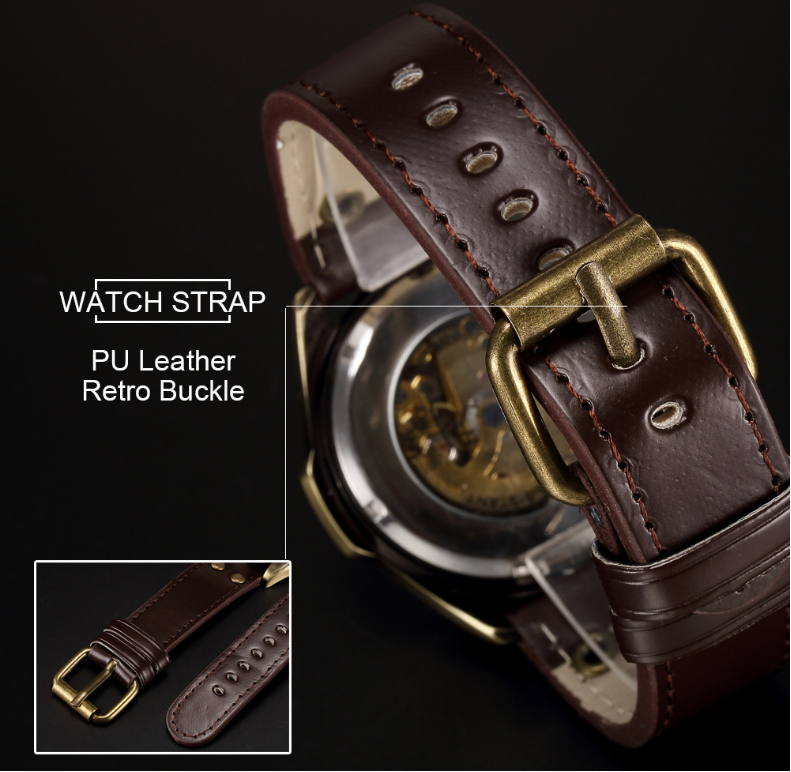 Casual hollow nostalgic style automatic mechanical watch