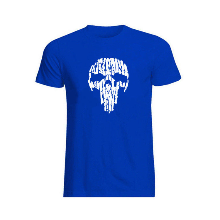 Sports Pure Cotton Exercise Casual Print Broken Skull