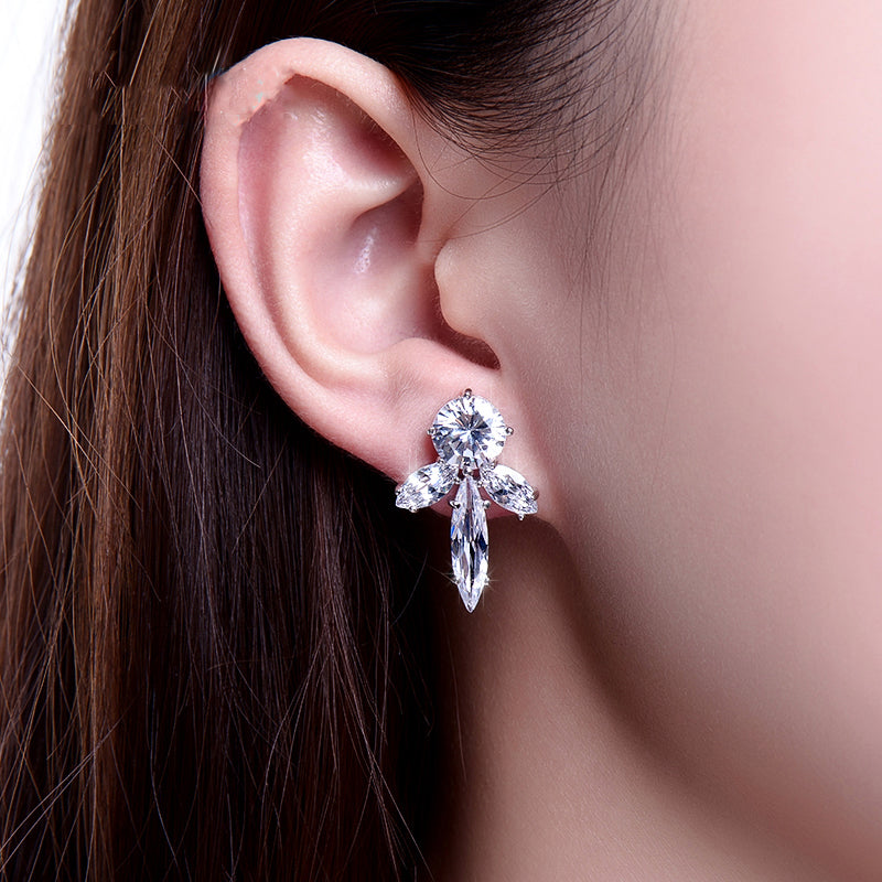 New Black Zircon Wing Earrings Black Series