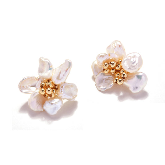 Bead flower earrings