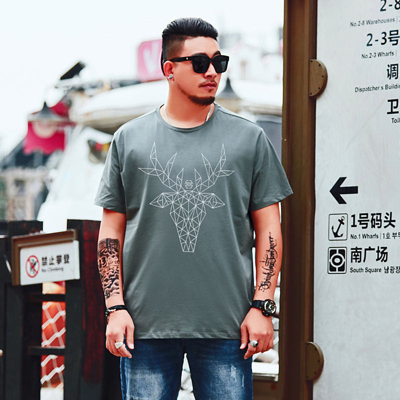 Summer New Plus Size Plus Size Short-Sleeved T-Shirt Men