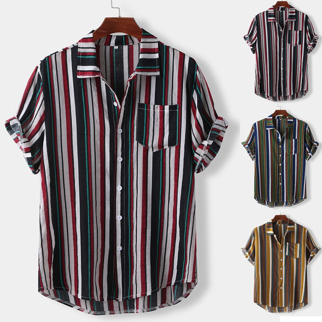 Hawaiian striped casual shirt