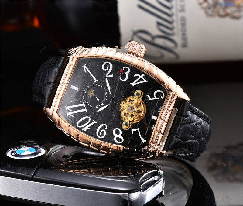 Wooden barrel mechanical watch