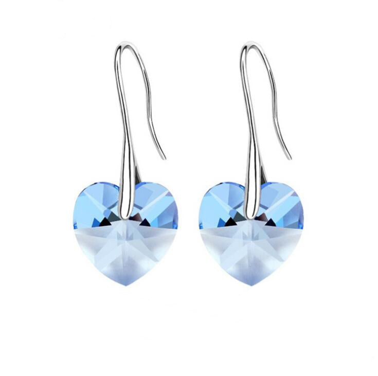 Crystal Heart Drop Earrings