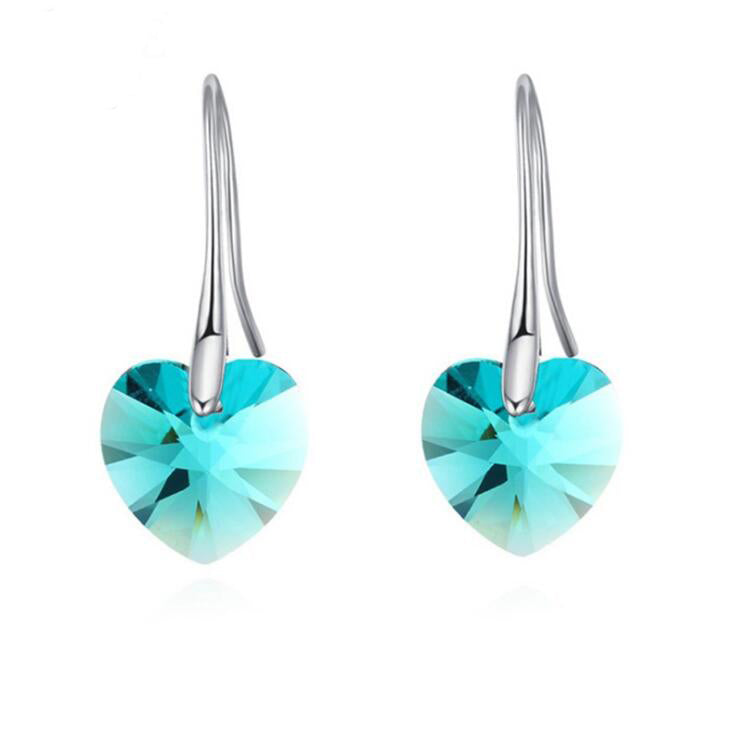 Crystal Heart Drop Earrings