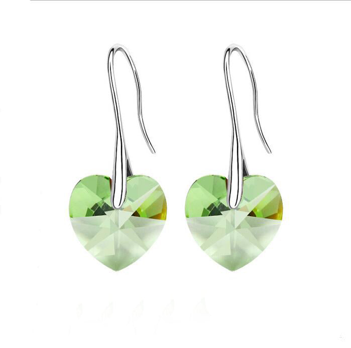 Crystal Heart Drop Earrings