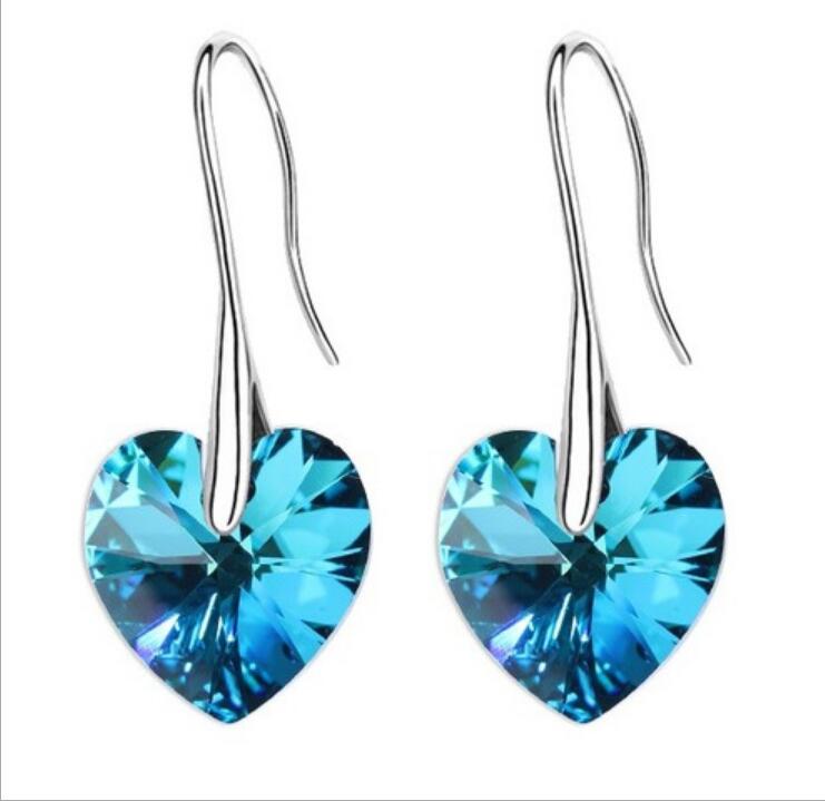 Crystal Heart Drop Earrings