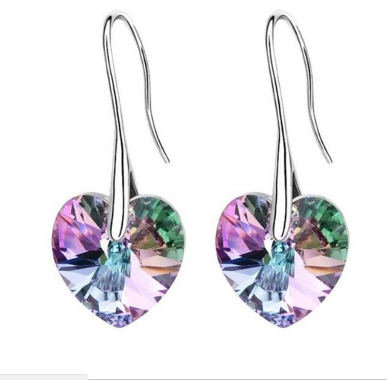 Crystal Heart Drop Earrings