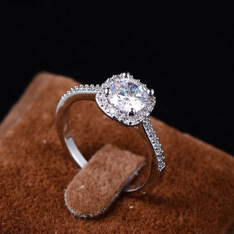 Wedding Rings for Women Silver Color Jewelry Luxury Rings Engagement Square Bague Cubic Zirconia