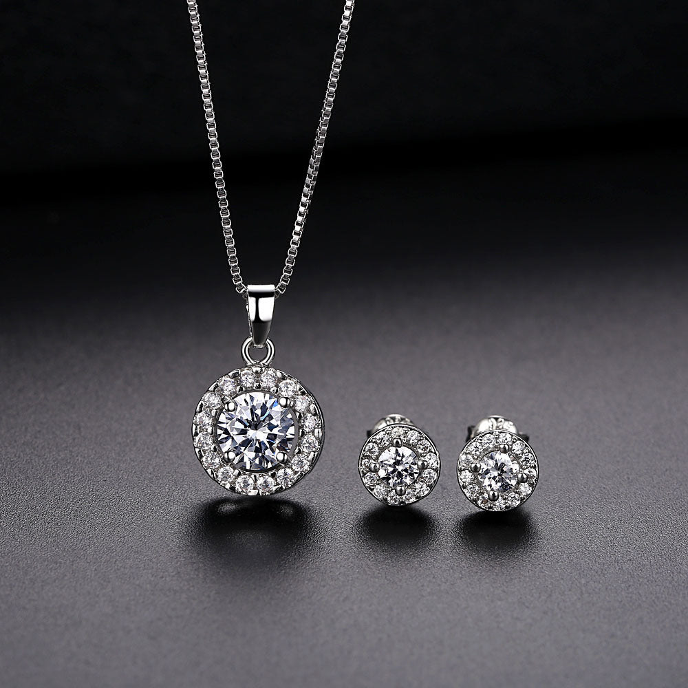 Zircon Necklace Earring Set