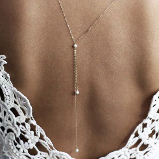 Fashion Elegant Pearl Back Body Chain