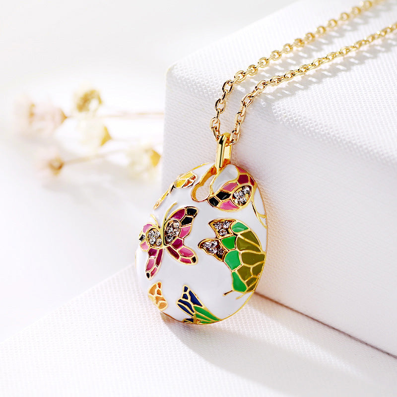 Enamel colorful butterfly necklace earrings bracelet