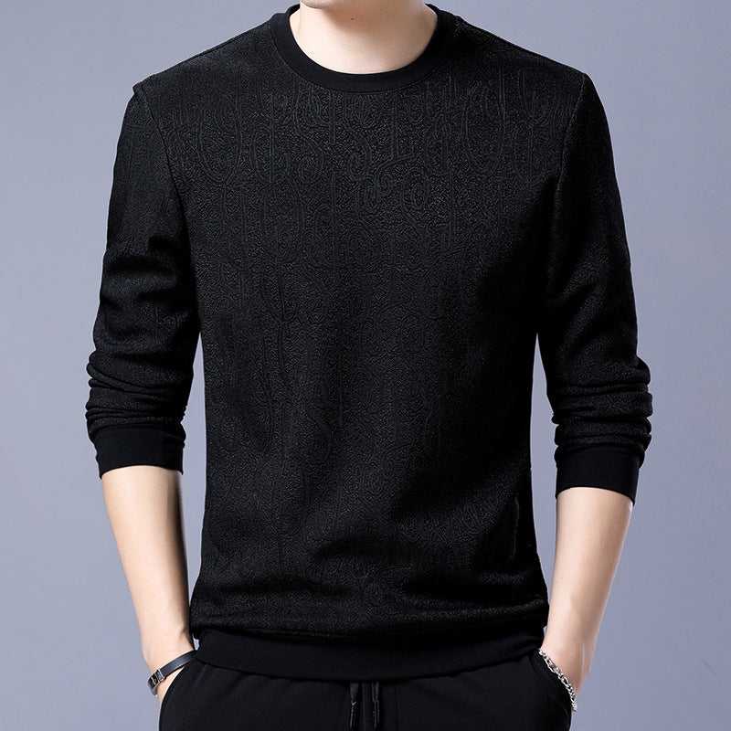 Men's plus fleece sweater Men's warm t-shirt