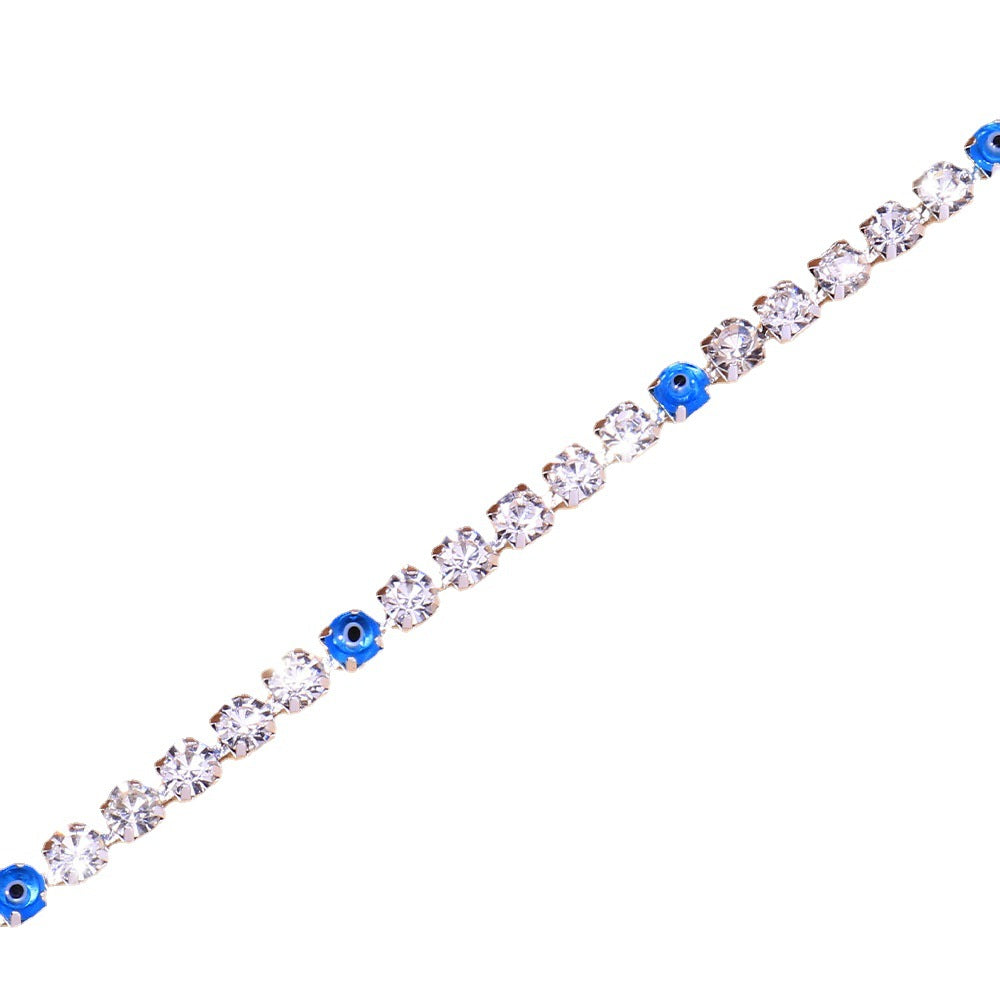 European And American Fashion Accessories Full Diamond Devil's Eye Anklet
