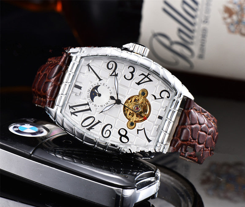 Wooden barrel mechanical watch