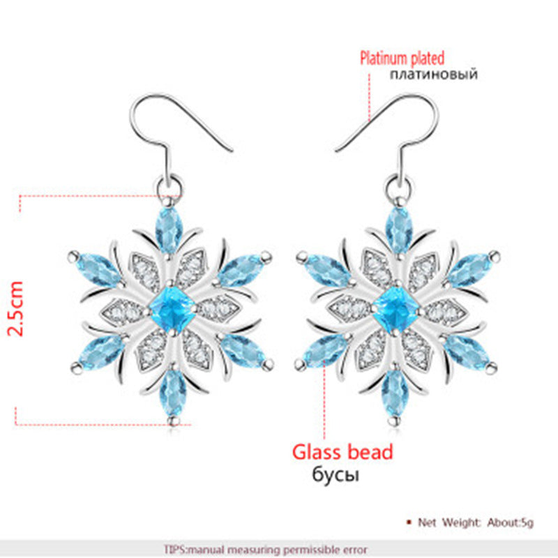 Crystal Snowflake Stud Earrings