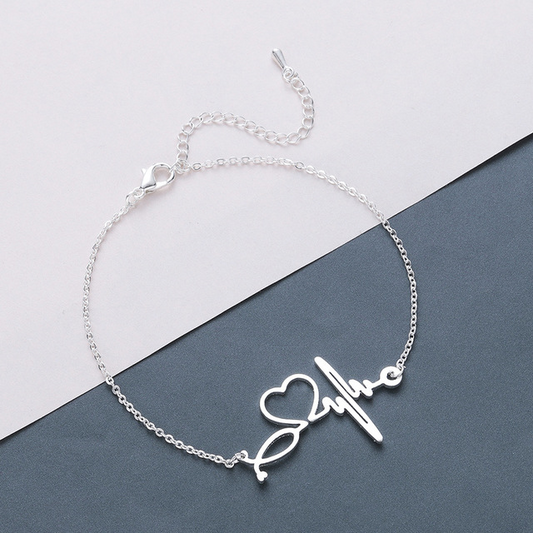 Stainless steel ECG creative bracelet