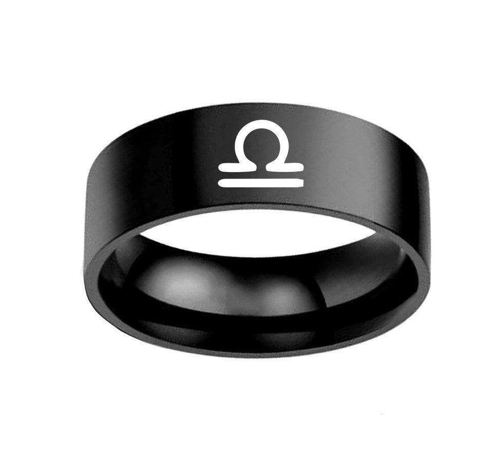 Twelve Constellation Rings Stainless Steel Male And Female Ring Rings