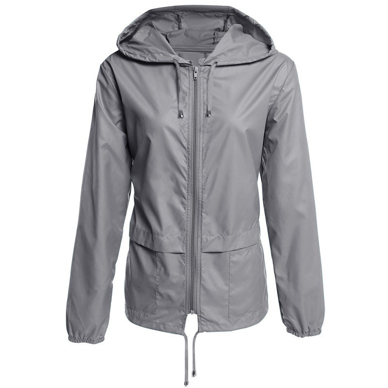 Raincoat Zipper Hooded Lightweight Outdoor Jacket Thin Outdoor Jacket