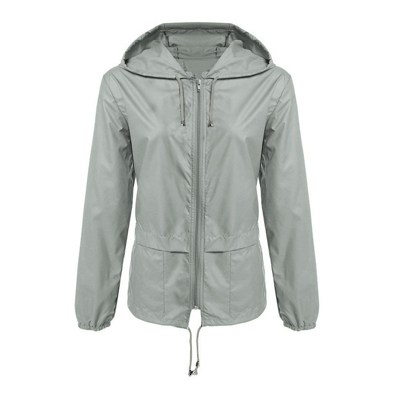 Raincoat Zipper Hooded Lightweight Outdoor Jacket Thin Outdoor Jacket