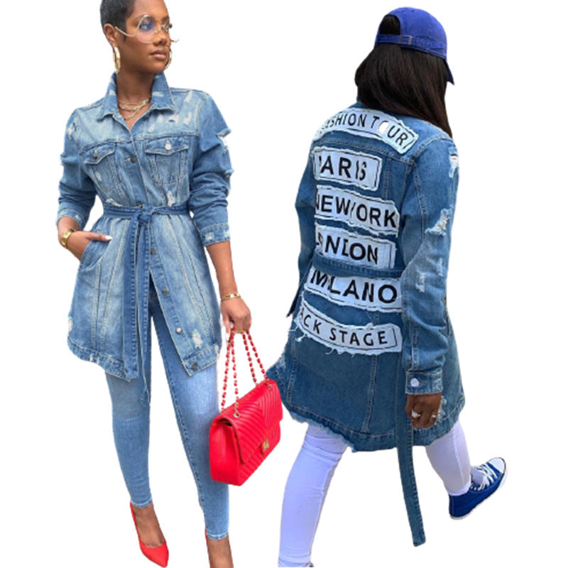 Fashion Casual Women's Slim-Fit Lapel Denim Jacket